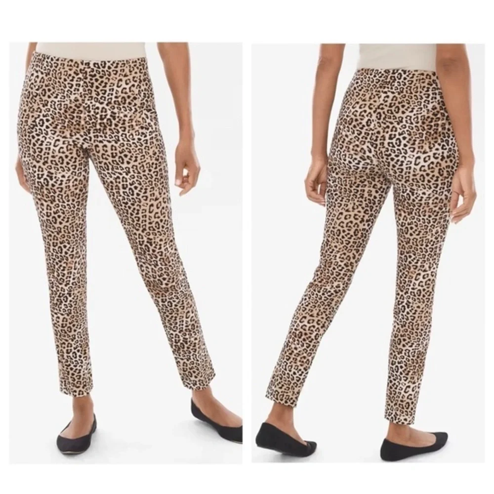NWT Chico’s So Slimming Juliet Leopard-Print Ankle Pants 00 2